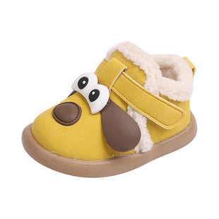 新款女宝宝棉鞋加绒保暖男童雪地靴2025冬季1-3岁2婴幼儿学步卡通