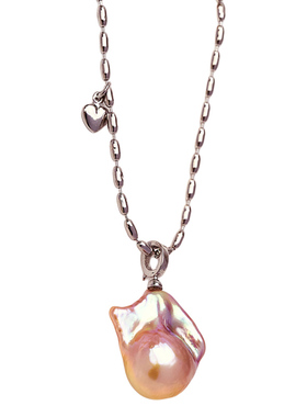 炫彩紫色巴洛克吊坠珍珠项链女款高级感轻奢小众2025新款礼物女生