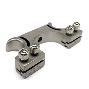 不锈钢98K追龙弓头25毫米30大撑头弓头扁皮快压免绑弓牙弓头弹弓