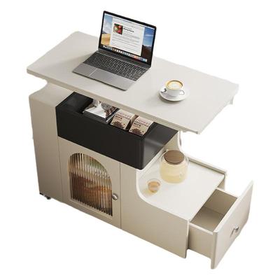 中古风客厅沙发边几带轮子可移动