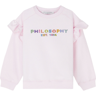 【折扣】Philosophy 秋女童荷叶边粉红色上衣
