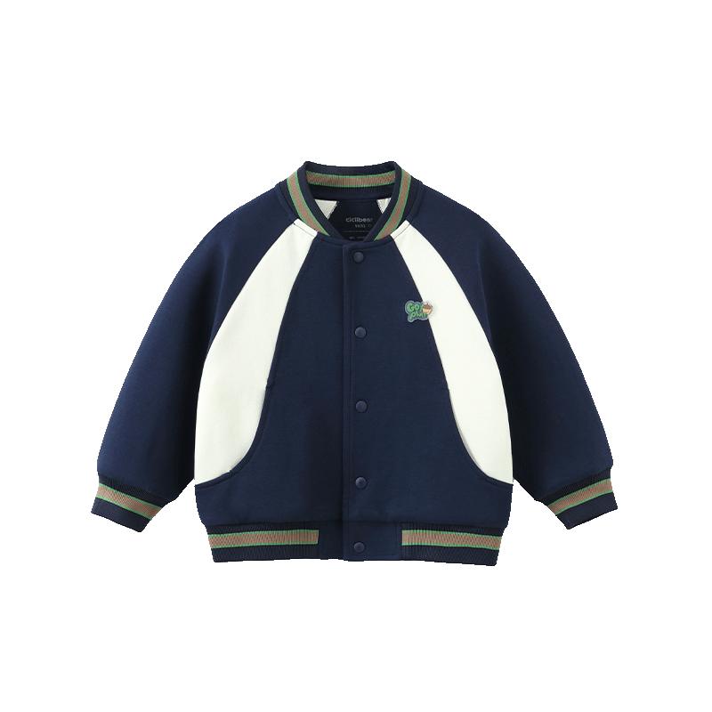 齐齐熊秋季男童7A抗菌拼接棒球服