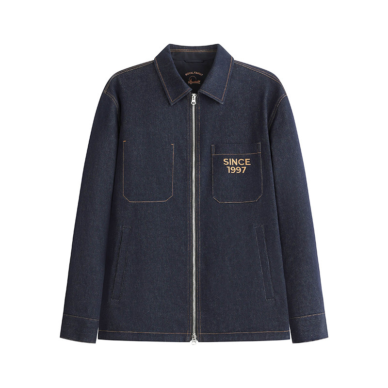 拒水鹅绒牛仔羽绒服外套