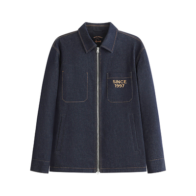 拒水鹅绒牛仔羽绒服外套