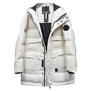 加厚保暖90绒外套ABLE JEANS男羽绒服防寒连帽羽绒衣防风工装上衣