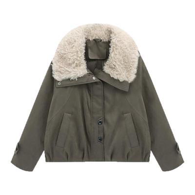 ROCOCO/洛可可翻领白鸭绒羽绒服女冬季小个子气质感保暖夹克外套