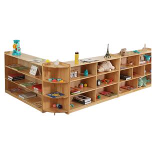 幼儿园玩具柜实木书包柜儿童蒙氏教具柜书架鞋柜收纳架区角组合柜