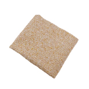 外单淡橘色彩纱亮片刺绣小香风编织粗花呢面料春秋套装连衣裙布料