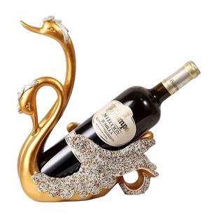 北欧轻奢天鹅红酒架高档创意家居玄关客厅酒柜装饰品乔迁新居摆件