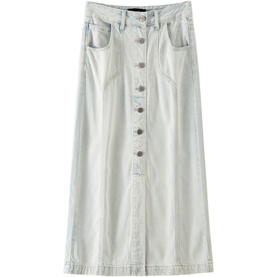 【莱赛尔】BANANA BABY2025年新款直筒牛仔半身裙女显瘦长裙