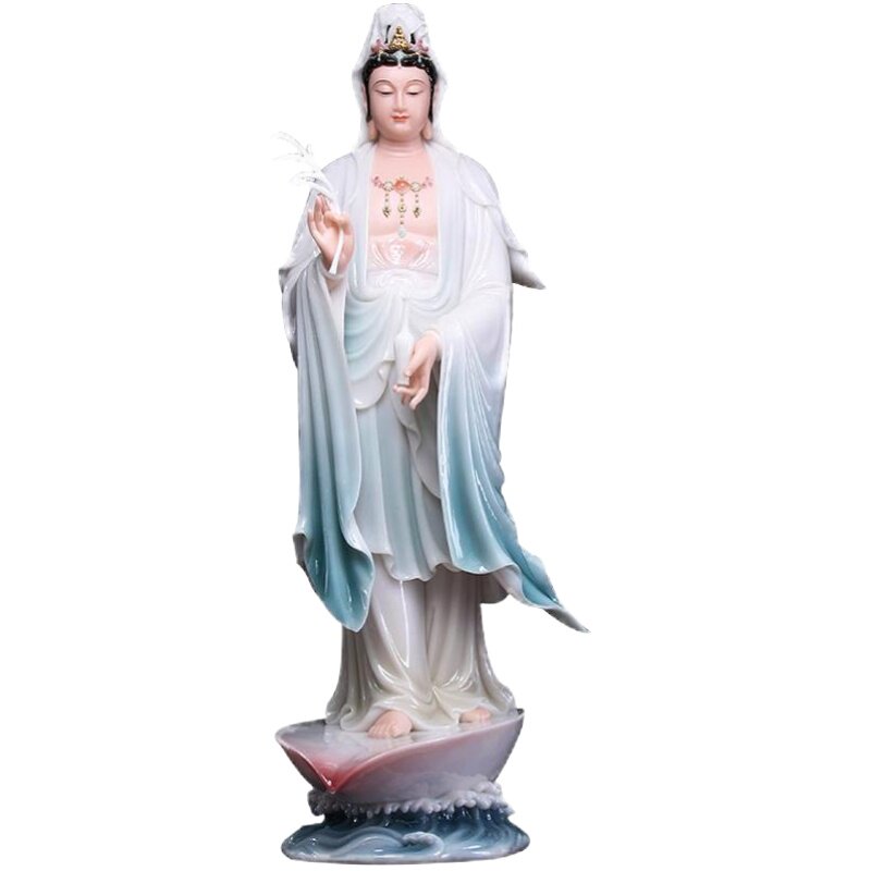《一叶观音》汉白玉观音佛像