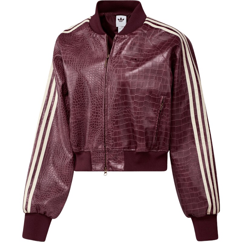 adidas阿迪达斯三叶草女子运动休闲宽松仿皮夹克外套KD8792