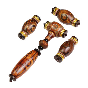 天珠玛瑙文玩星月菩提配件全套佛珠金刚星月菩提配饰佛头三通套装