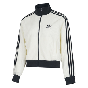 阿迪达斯夹克女款三条纹外套冬季新款三叶草运动服针织上衣KC2649