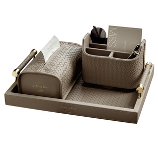 创意客厅茶几BV纸巾盒套装轻奢餐桌抽纸盒多功能高档遥控器收纳盒