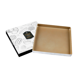 三能不沾烤盘 家用蛋糕面包马卡龙瑞士卷模具小金盘月饼方型烤盘