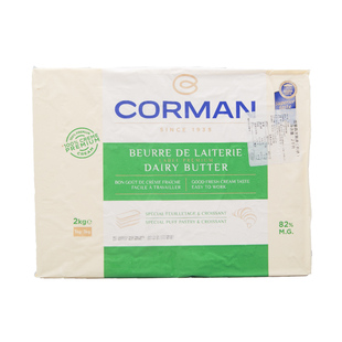 蔻曼歌文黄油片2kg比利时进口寇曼淡味片状82%乳脂牛角包起酥黄油