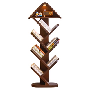 书架落地置物架储物柜一体靠墙式书架儿童不占空间立式多层