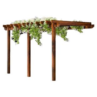 防腐木阳台靠墙葡萄架花格简易廊架木头爬藤架室外花架子单臂长廊