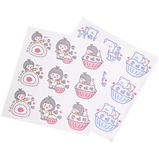 雪媚娘包装盒封口贴创意可爱卡通雪梅娘盒子包装袋贴纸不干胶标签