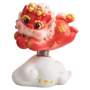 可爱瑞兽弹簧摇摇乐摆件办公室电脑桌面解压治愈系情绪稳定装饰品