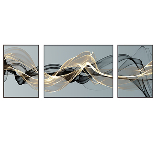 客厅沙发背景墙装饰画现代简约抽象画三联画轻奢大气壁画墙上挂画