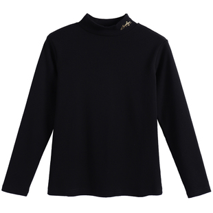 纯棉半高领打底衫长袖t恤女修身加厚保暖内搭上衣2025新款春秋冬