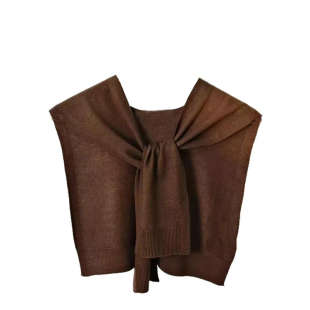 轻熟风复古棕咖色披肩外搭女秋冬新款配衬衫小坎肩旅游罩衫配饰品