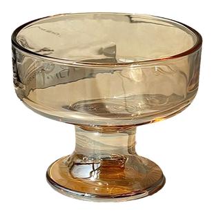 ins风甜品碗高颜值玻璃高脚杯家用冰淇淋雪糕布丁水果碗酸奶杯子