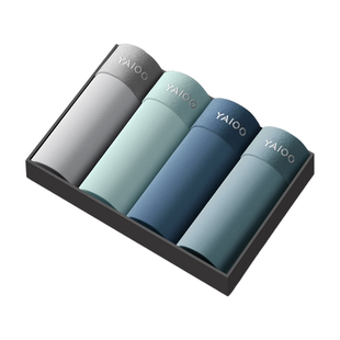 雅鹿男士内裤男款冰丝无痕纯棉裆男生四角短裤头夏季薄款平角裤衩