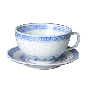景德镇功夫茶具老厂货八十年代青花玲珑龙芯老茶杯咖啡杯陶瓷套装