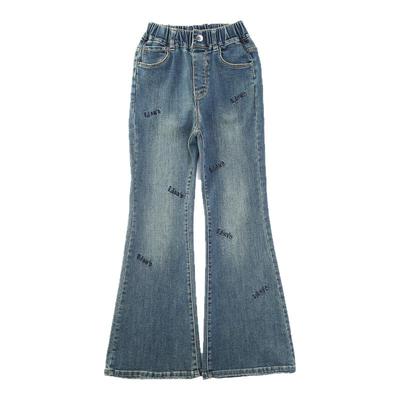 女童加绒裤子秋冬中大童牛仔裤