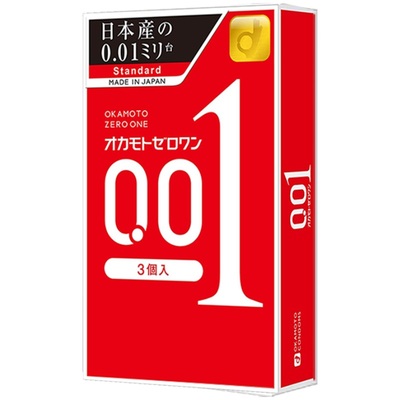 【自营】日本okamoto/冈本001避孕套超薄安全套标准款成人3只装