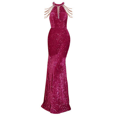 慕樱秀法式鱼尾裙长裙亮片晚礼服