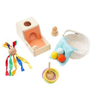 kidsbay7-8月蒙氏早教盒子婴幼儿宝宝实木益智玩具训练见面礼物