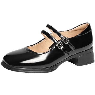 百丽法式玛丽珍鞋小皮鞋
