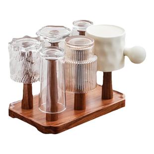 实木杯架杯子架挂架桌面水杯收纳架倒挂沥水茶杯玻璃杯收纳置物架