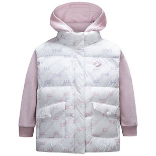 匡威儿童装女童套装夹克棉马甲两件套2025冬季新款大小童冬装外套