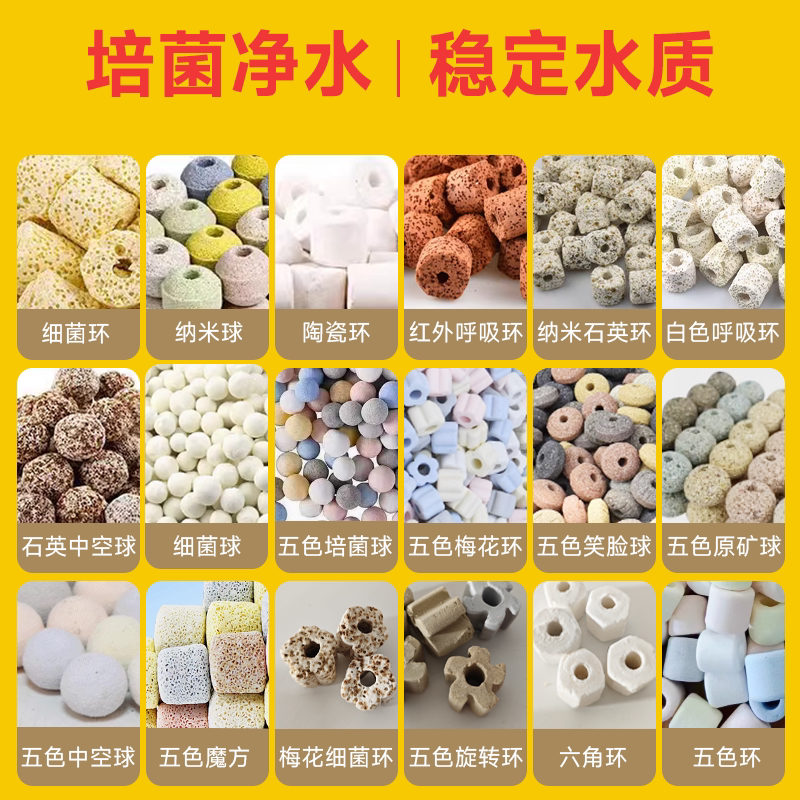 鱼池过滤材料鱼缸珊瑚骨火山石陶瓷环细菌屋活性炭生化纳米球滤材