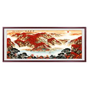 鸿运当头客厅风景办公室山水国画