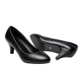 正装工作鞋女黑色高跟鞋大码软底皮鞋学生职业面试鞋空姐上班单鞋