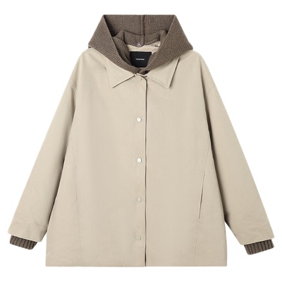 90白鹅绒可拆卸连帽羽绒服