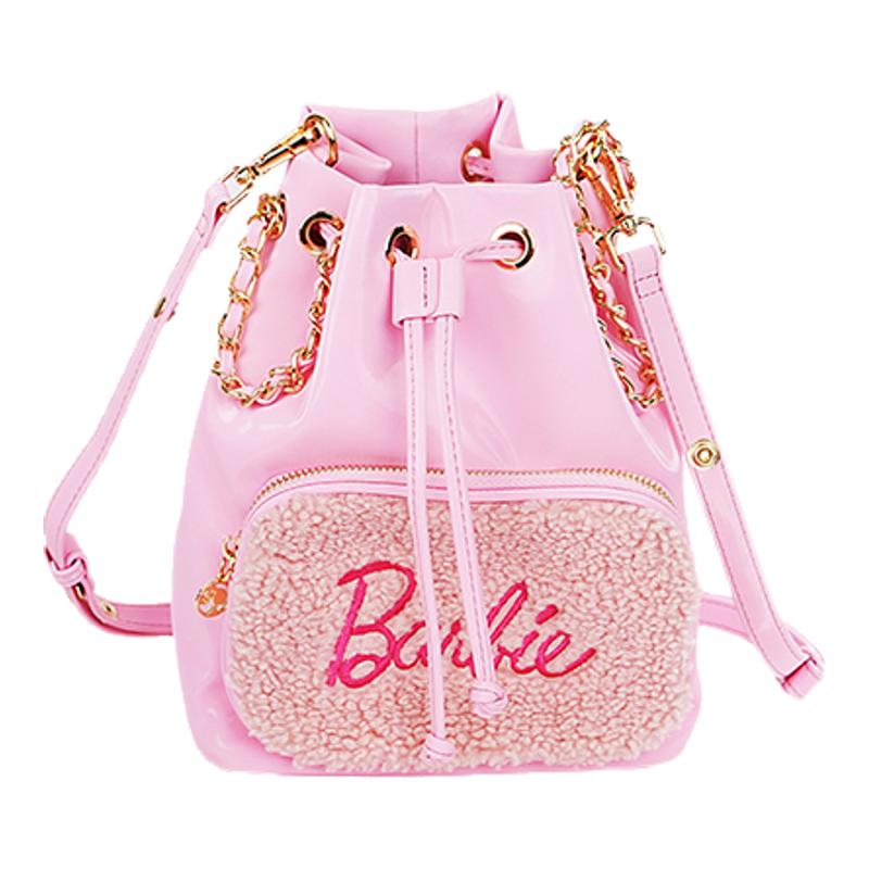 【Barbie芭比联名官方正品】新款水桶包单肩斜跨链条小包手提