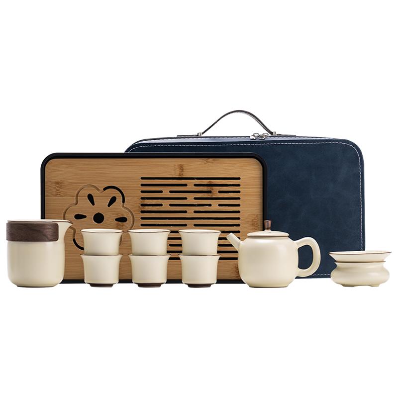 汝窑茶具套装户外便捷旅行茶器