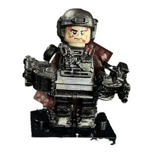 兼容国产明日边缘威廉凯奇少校阿汤哥士兵军事重装甲拼装积木人仔