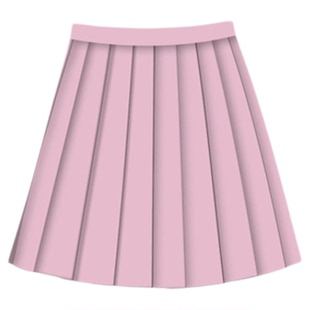 青月社蓝粉双色百褶裙 日系学院风甜妹JK制服裙高腰显瘦A字裙短裙