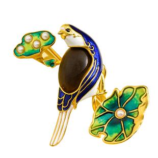 故宫 清荷飞鸟胸针 精致时尚 文创生日礼物 故宫官方旗舰店