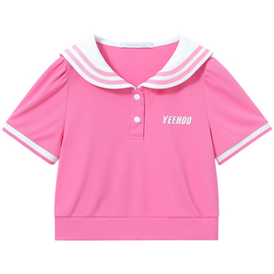 英氏女童短袖T恤2026年夏季薄款儿童polo衫宽松学院小童上衣夏装