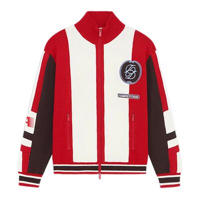 DDM撞色拉链针织赛车开衫外套