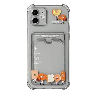 lz原创卡通面包苹果14透明卡套15pro新款17手机壳13promax适用iPhone16可放拍立得照片保护套12挂绳背夹防摔